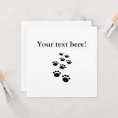 かわいい黒マンガのペットの足跡 カード (正面/裏面インサイチュ)