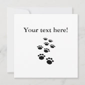 かわいい黒マンガのペットの足跡 カード (正面)