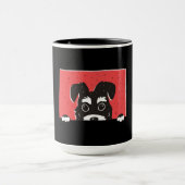 かわいい黒ミニチュアシュナウザー子犬 マグカップ (中央)