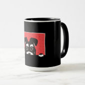 かわいい黒ミニチュアシュナウザー子犬 マグカップ (正面右)
