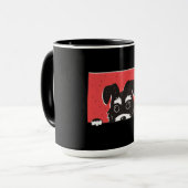 かわいい黒ミニチュアシュナウザー子犬 マグカップ (正面左)