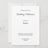 かわいい黒ヤギの写真誕生日 招待状 (裏面)