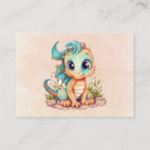 かわいい黒ユニコーンフローラ本ベビー 名刺 (裏面)