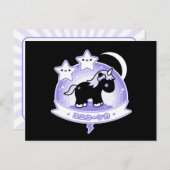 かわいい黒ユニコーン ポストカード (正面/裏面)