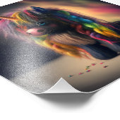 かわいい黒ユニコーンTシャツ フォトプリント            (角)