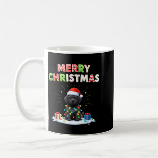 かわいい黒ラブラドールラブラドールパピー クリスマスイルミネーション コーヒーマグカップ