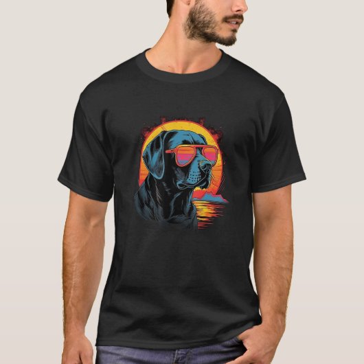 かわいい黒ラブラドール・レトリバー子犬 Tシャツ (正面)