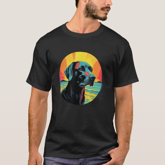かわいい黒ラブ 黒ラブラドールレトリバー 子犬 Tシャツ (正面)
