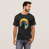 かわいい黒ラブ 黒ラブラドールレトリバー 子犬 Tシャツ (正面フル)