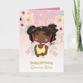 かわいい黒人の女の子の誕生日カード - 多くのテーマがあります カード