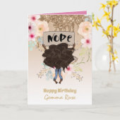 かわいい黒人の女の子の誕生日 - 多くのテーマ カード (黄色い花)