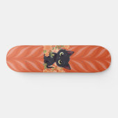 かわいい黒子猫カワイイ スケートボード (横)