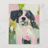 かわいい黒斑点のある小さな犬 ポストカード (正面)