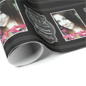 かわいい黒板および卒業生の写真の卒業 ラッピングペーパー (ロールコーナー)