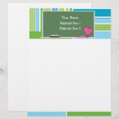 かわいい黒板のカスタムレターヘッド レターヘッド (正面/裏面)