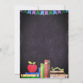 かわいい黒板の先生退職パーティー 招待状 (裏面)