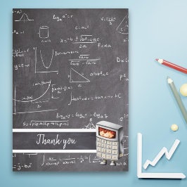 かわいい黒板の数学の方程式の子供たち サンキューカード