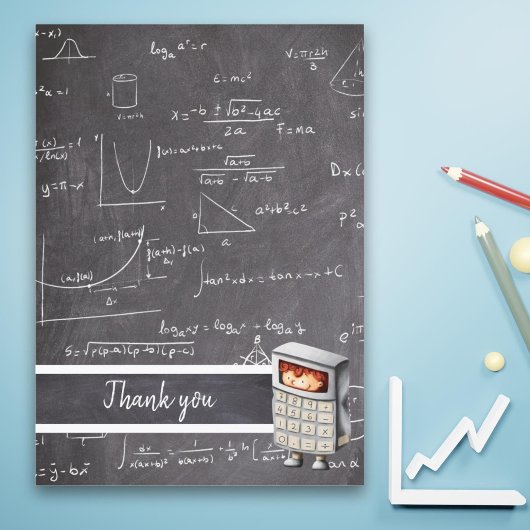 かわいい黒板の数学の方程式の子供たち サンキューカード