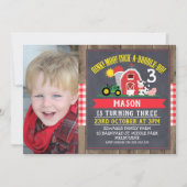 かわいい黒板の農場の写真の誕生日の招待状 招待状 (正面)