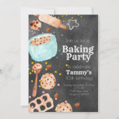 かわいい黒板ベーキングの誕生パーティー招待状 招待状 (正面)