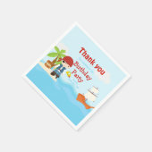 かわいい黒毛海賊の少年インレッド誕生日 スタンダードカクテルナプキン (角)