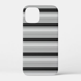 かわいい黒灰色ストライプ iPhone 12 MINI ケース