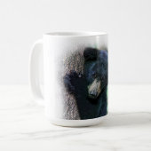 かわいい黒熊の子写真 水彩画 コーヒーマグカップ (正面左)