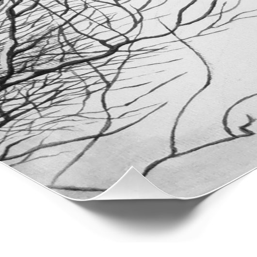 かわいい黒犬とタン犬の冬の雪のシーン ポスター (コーナー)