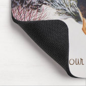 かわいい黒犬とタン犬の冬の雪のシーン マウスパッド (コーナー)