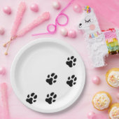 かわいい黒犬の前足のプリント ペーパープレート (パーティー)
