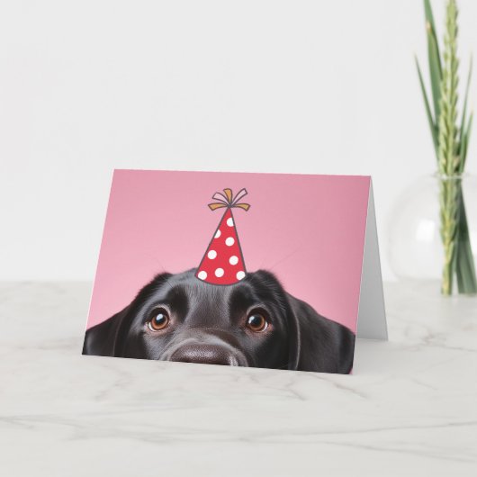 かわいい黒犬の誕生日カード 案内状 (正面)