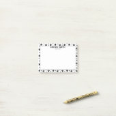 かわいい黒犬の足とハート- パーソナライズされた ポストイット (デスク上)