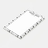 かわいい黒犬の足とハート- パーソナライズされた ポストイット (アングル)