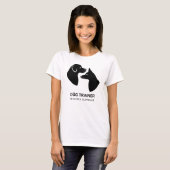 かわいい黒犬の頭のシルエット - ドッグトレーナー Tシャツ (正面フル)