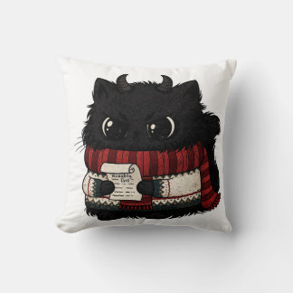 かわいい黒猫いたずらリスト クリスマスピロー クッション