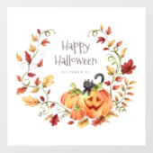 かわいい黒猫かぼちゃ、紅葉 ウィンドウサイン (シート)