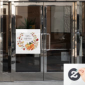 かわいい黒猫かぼちゃ、紅葉 ウィンドウサイン (オフィスドア)