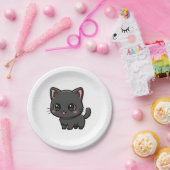 かわいい黒猫かわいい ペーパープレート (パーティー)