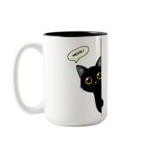 かわいい黒猫がコーナーから顔をのぞかせる | おもしろい