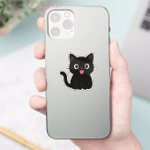 かわいい黒猫が出した舌 シール (スマートフォン)