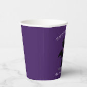 かわいい黒猫こうもりキッズハローウィンパーティ紫 紙コップ (右)