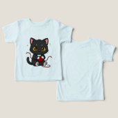 かわいい黒猫ちびキャラデザイン (デザイン正面&裏面)