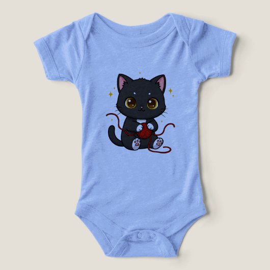 かわいい黒猫ちびキャラデザイン (デザイン正面)