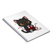 かわいい黒猫ちびキャラデザイン ノートブック (右側)