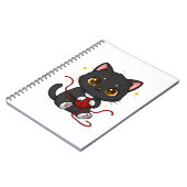 かわいい黒猫ちびキャラデザイン ノートブック (左側)