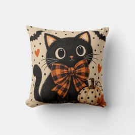 かわいい黒猫とかぼちゃのハロウィンクッション クッション