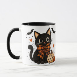 かわいい黒猫とかぼちゃのハロウィンマグ マグカップ