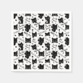 かわいい黒猫とことわざ柄 スタンダードカクテルナプキン (正面)