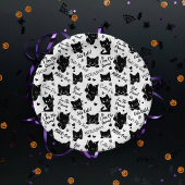 かわいい黒猫とことわざ柄 ペーパープレート