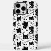 かわいい黒猫とことわざ柄 Case-Mate iPhoneケース (裏面)